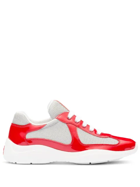 Prada America's Cup biker fabric sneakers Red 3E6420FB025ASZ