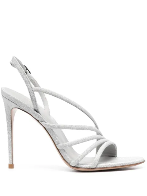 Le Silla 115mm metallic leather sandals Silver 8536S100R1PPFES