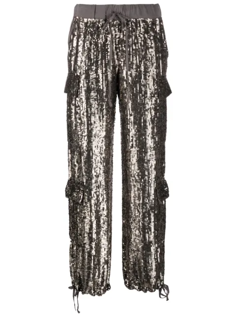 P.A.R.O.S.H. Gamma sequin-embellished trousers Grey GAMMA23D230697