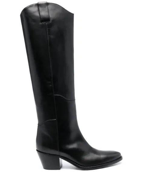 P.A.R.O.S.H. 65mm knee-high leather boots Black ANSHOED060109