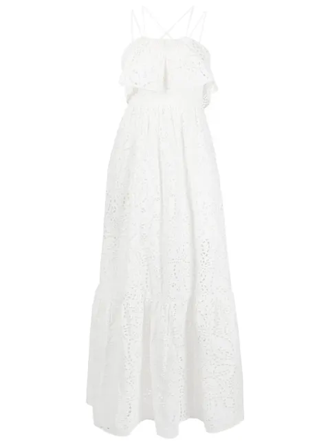 Self-Portrait broderie anglaise maxi dress White PF23090XW