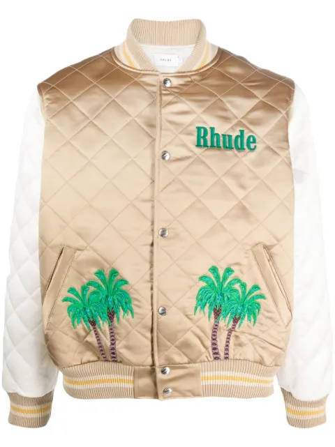 RHUDE satin bomber jacket Brown RHSS23JA30011595