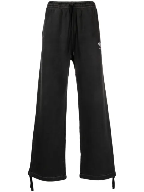 Off-White logo-print track pants Black OMCH044S23FLE0051001