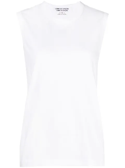 Comme Des Garçons Comme Des Garçons crew neck cotton vest top White RZT008051