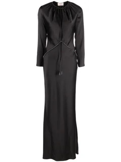 V:PM ATELIER crystal-embellished long-sleeve dress Black SS2314B