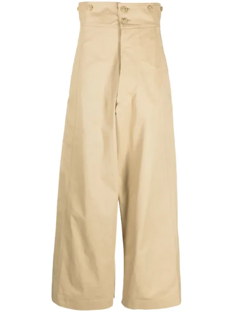 QUIRA high-waisted wide-leg trousers Neutrals S3QQ324TC
