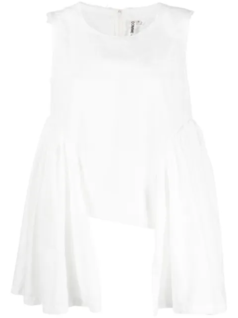 Comme Des Garçons drape-detail frayed tank top White GKB012