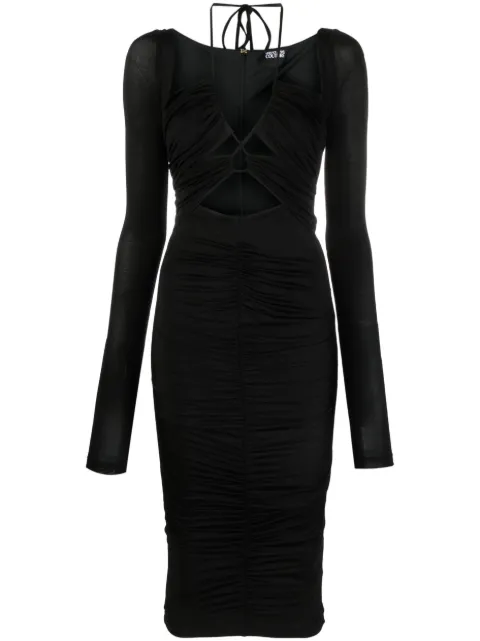 Versace Jeans Couture cut-out lace-up midi dress Black 74HAO922J0049