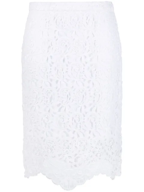 Burberry lace high-waisted midi skirt White 8069639