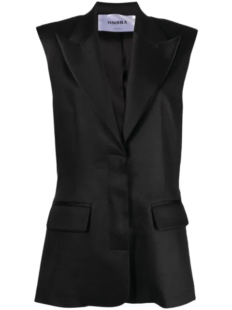 OMBRA MILANO single-breasted long waistcoat Black OMURB104LI2678