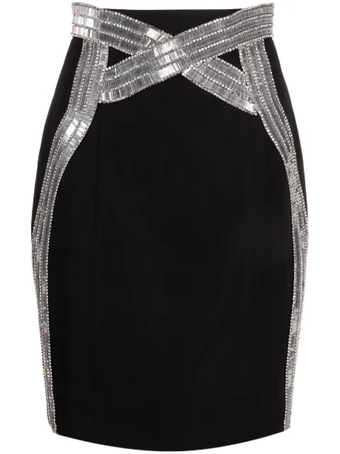 Balmain sequin-embellished pencil skirt Black AF0LC131PB82