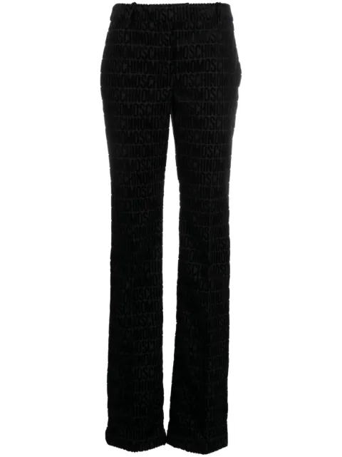Moschino monogram-print tailored trousers Black A03097730