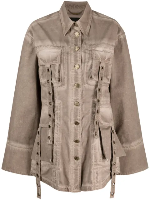 Blumarine eyelet-embellished denim jacket Brown P344J015A