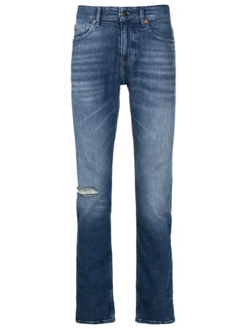 BOSS distressed slim-cut jeans Blue 50484280