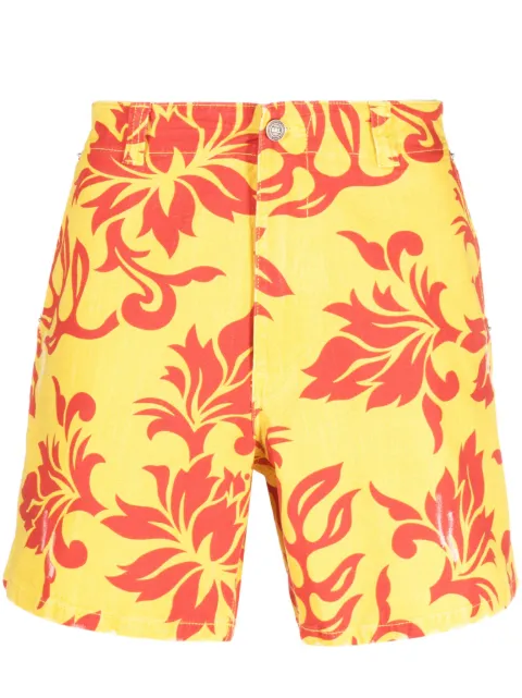 ERL graphic-print shorts Yellow ERL06P002