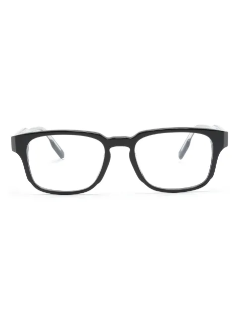 Zegna logo-plaque square-frame glasses Black EZ5262