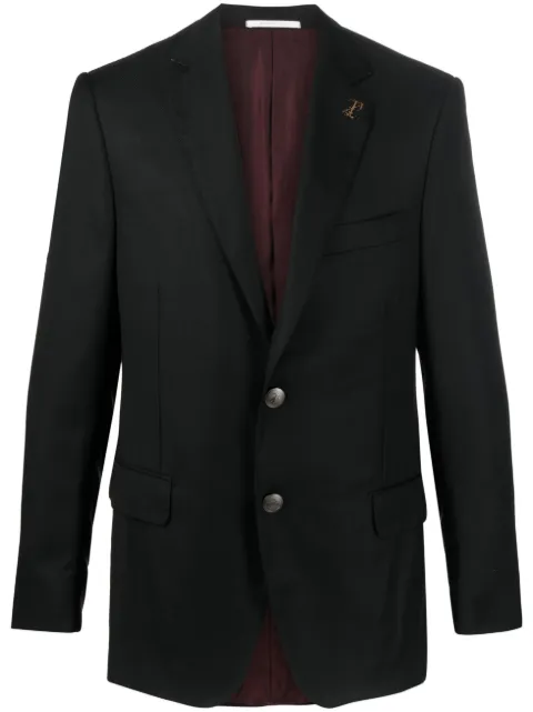 Pal Zileri brooch-detail single-breasted blazer Black P32XO222B1159