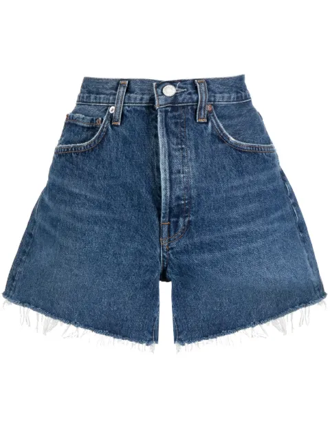 AGOLDE Parker raw-cut denim shorts Blue A90101371