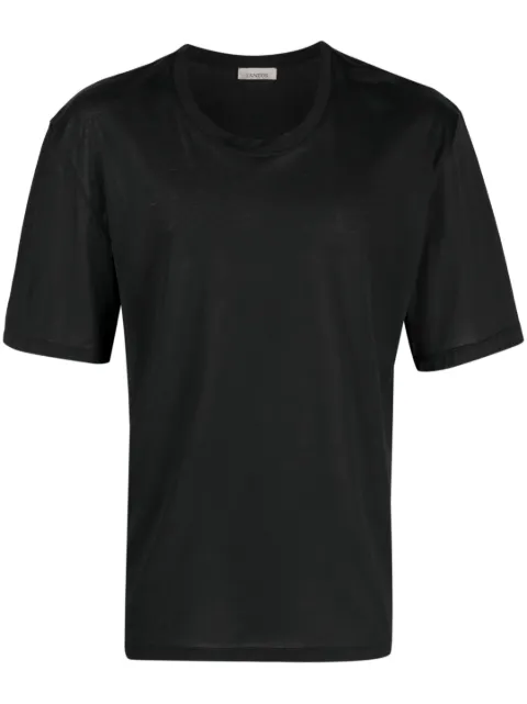 Laneus plain crew-neck T-shirt Black 91234