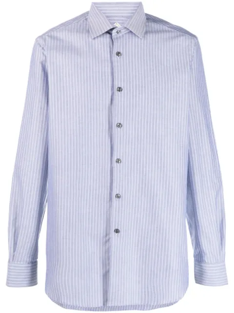 Pal Zileri pinstripe cotton shirt Blue V370G45HS232