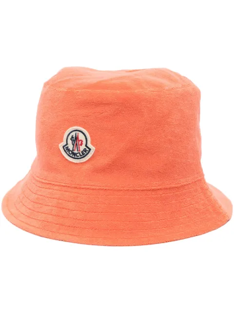 Moncler logo-patch reversible bucket hat Orange I10933B00030596LS