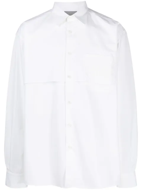 VTMNTS storm flap-detail shirt White VL16SH300W
