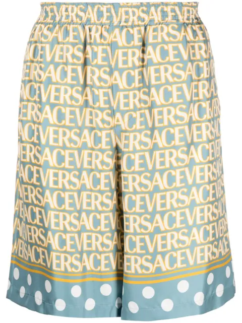 Versace Versace Allover silk shorts Blue 10024761A07838