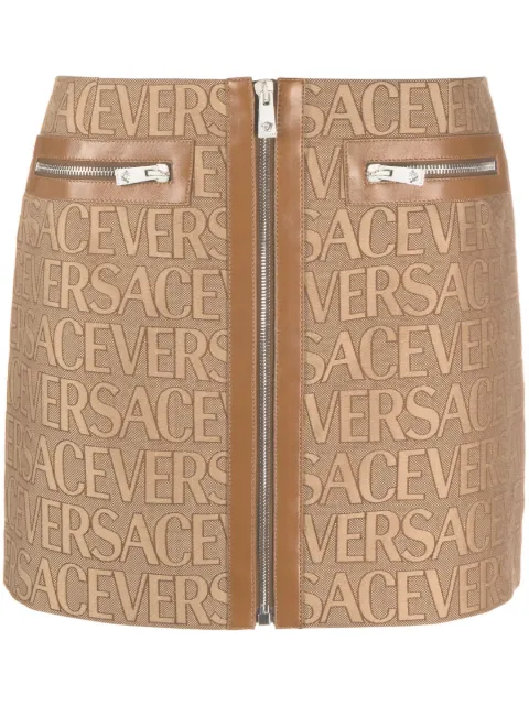 Versace Versace Allover leather-trim miniskirt Neutrals 10109261A03315