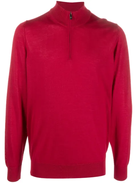 Pal Zileri high-neck virgin wool-silk sweatshirt Red V3M0U322HM730