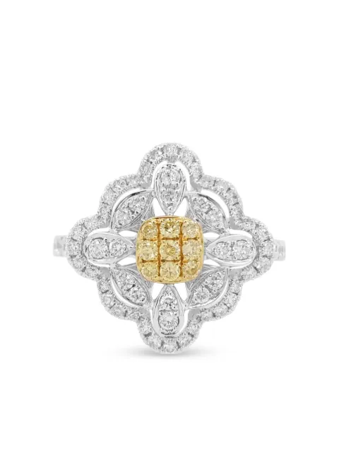 HYT Jewelry 18kt gold and platinum diamond ring Silver R556HR