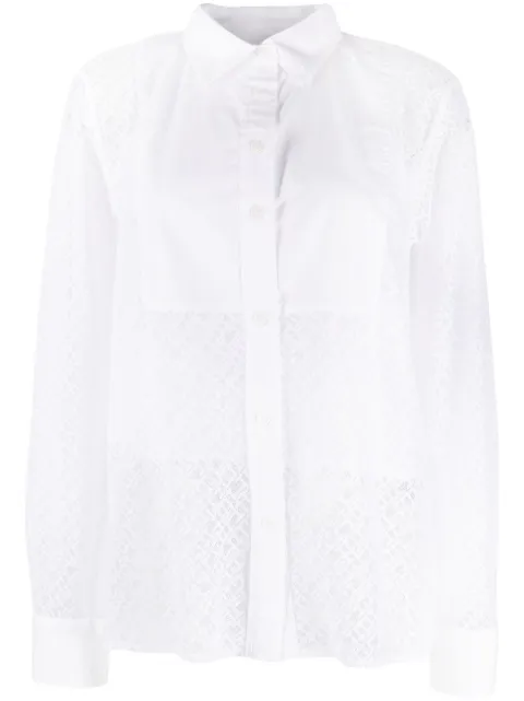 Tommy Hilfiger monogram lace shirt White WW0WW38527