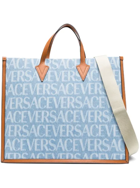 Versace Versace Allover denim tote bag Blue 10089131A07899