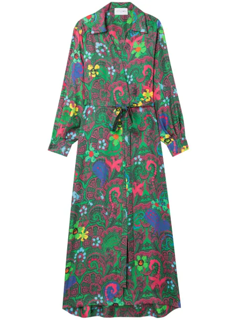 AZ FACTORY motly paisley wrapped dress Green 23DRS170S49