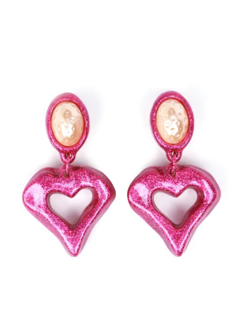 JULIETTA The Heartbreaker glittered earrings Pink J30046PG