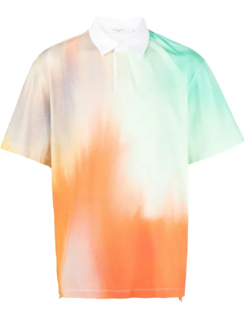 Maison Kitsuné abstract-print polo shirt Green KM00207KJ0102