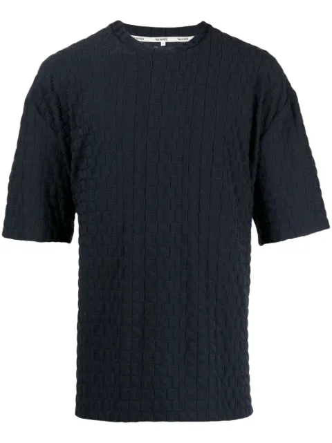 Sunnei logo-embossed jersey T-shirt Blue CRTWMTOP016PLY015492DARKNAVYDARKNAVY