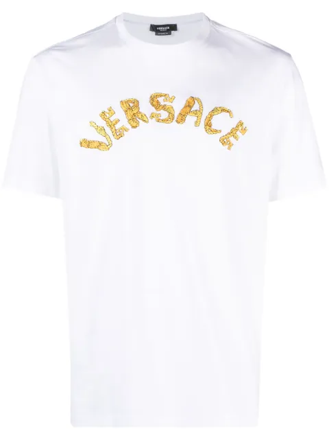 Versace Seashell Baroque cotton T-Shirt White 10106411A07700