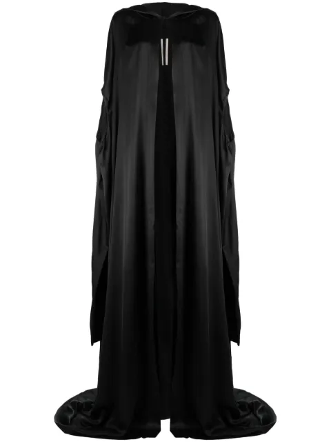 Rick Owens hooded silk-satin gown Black RO01C5959SCH