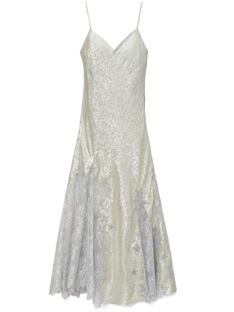 Tory Burch Star lace-detail slip dress Silver 151127