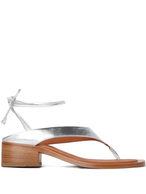 Durazzi Milano leather tie-up sandals Silver SS23S01S