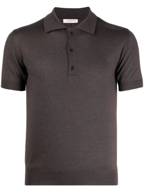 Valentino Garavani knitted short-sleeve polo shirt Brown VKP01X9CM