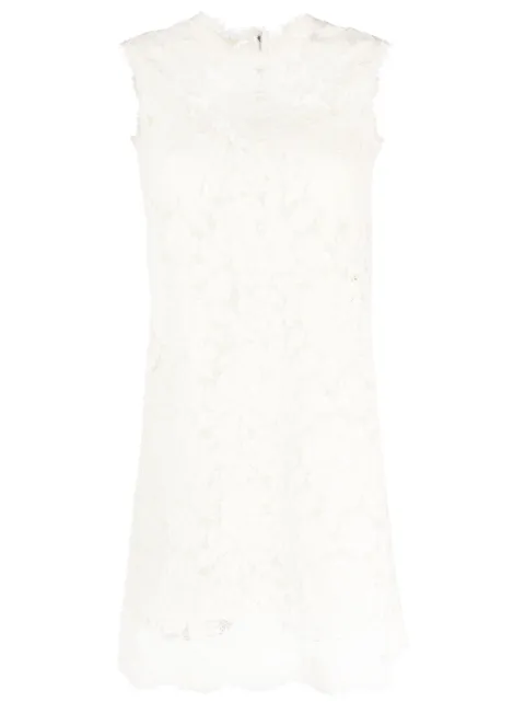 Dolce & Gabbana mini sleeveless lace dress Neutrals F6ATYTFLRE1