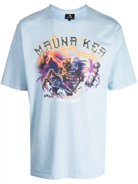 Mauna Kea logo-print cotton T-shirt Blue MKIM10
