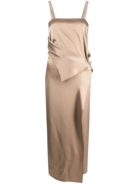 FENDI tie-waist silk maxi dress Neutrals FDC627ANQZ