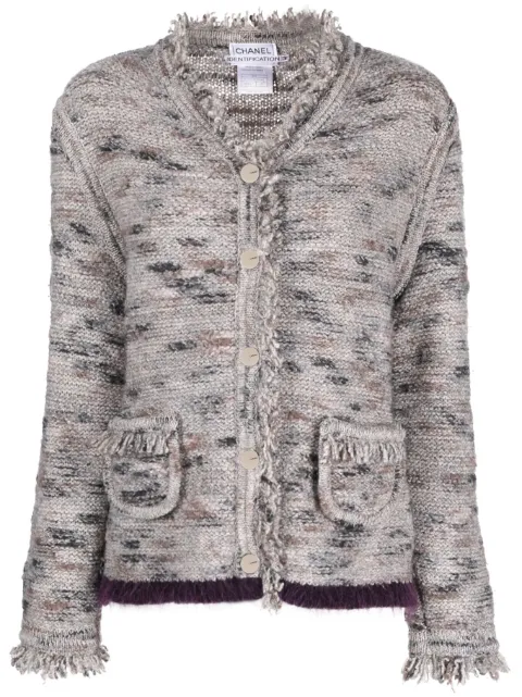 CHANEL Pre-Owned 1999 fringe-detailed cardigan Grey CHA1350TR