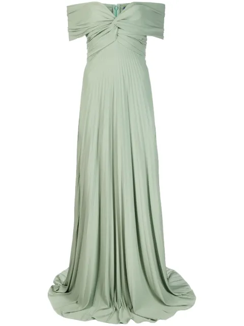 Ralph Lauren Collection Merridan pleated evening gown Green 290910906001