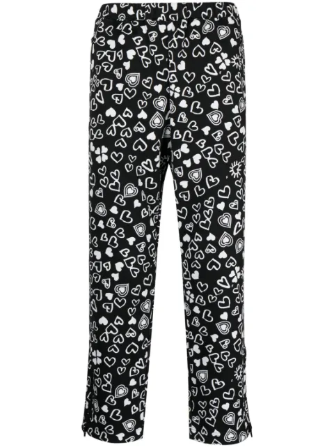 Black Comme Des Garçons heart-print cropped trousers Black 1JT003052