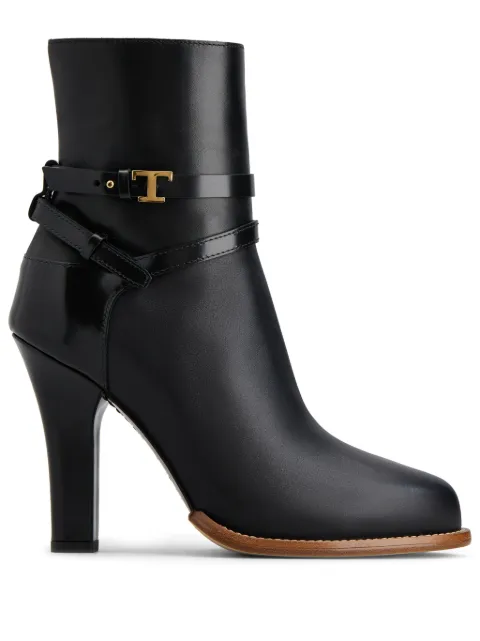 Tod's logo-plaque leather boots Black XXW90K0HT70H8T