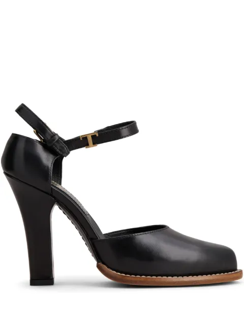 Tod's logo-plaque leather pumps Black XXW90K0HR10EHO