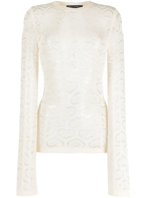 Marco Rambaldi heart-motif long-sleeved top White KN143GRL00